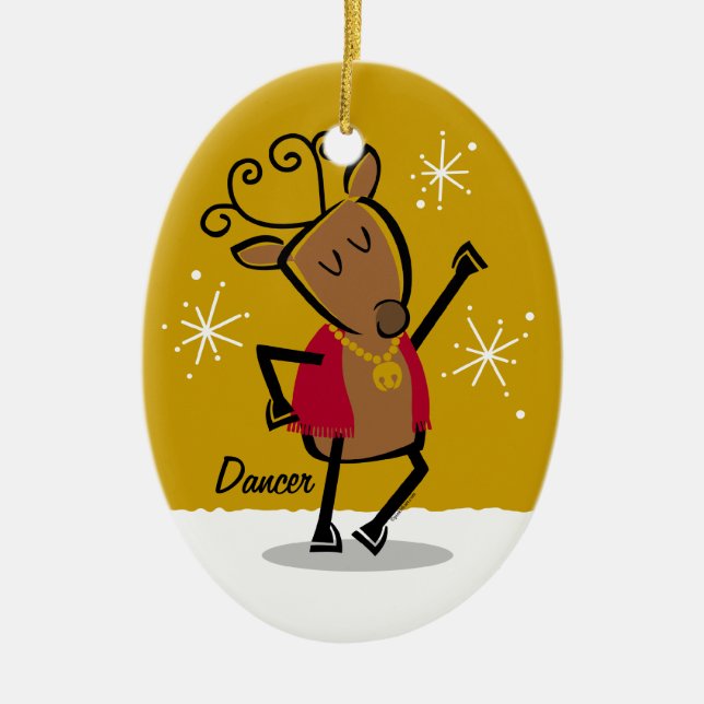 Dancer Reindeer Custom Ornament (Front)