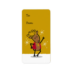 Dancer Reindeer Gift Tag Label