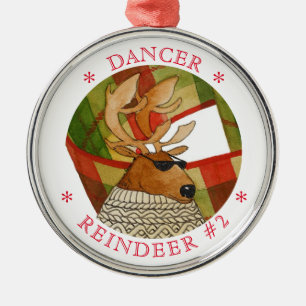 DANCER REINDEER Premium Round Ornament