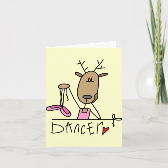 Dancer Reindeer T-shirts and Gifts Holiday Card (Front)