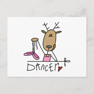 Dancer Reindeer T-shirts and Gifts Postcard
