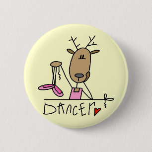 Dancer Reindeer Tshirts and Gifts 2 Inch Round Button
