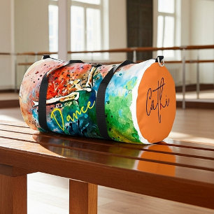 Dancer splatter personalized duffle bag
