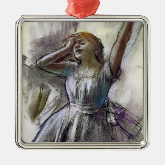 Dancer Stretching by Degas Metal Ornament (Front)