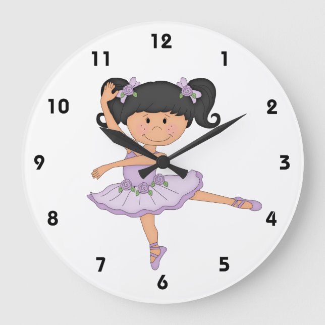 Dancer-Sweet Ballerina in Tutu Large Clock (Front)