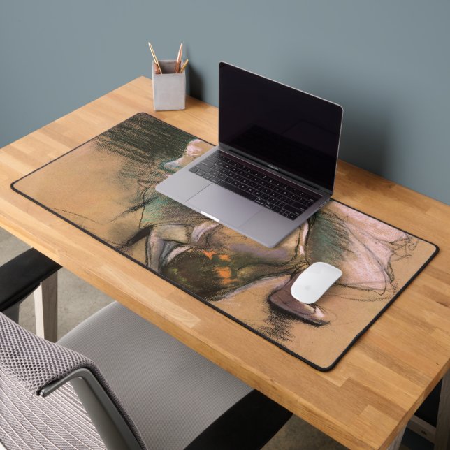 Dancer Tying Her Ribbons by Edgar Degas Desk Mat (Office 2)