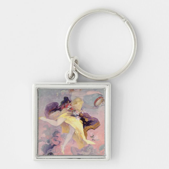 Dancer with a Basque Tambourine Keychain (Front)