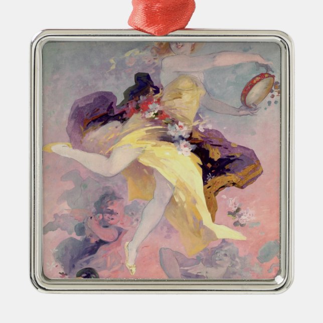 Dancer with a Basque Tambourine Metal Ornament (Front)