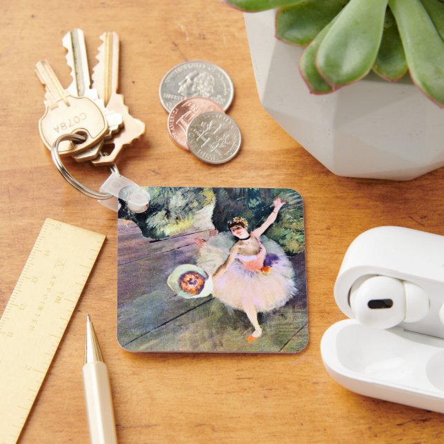 Dancer with a Bouquet of Flowers by Edgar Degas Keychain (Desk)