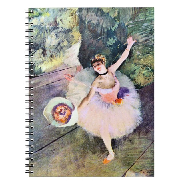 Dancer with a Bouquet of Flowers by Edgar Degas Notebook (Front)