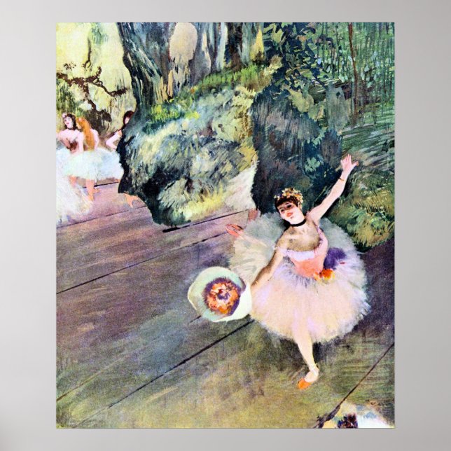 Dancer with a Bouquet of Flowers by Edgar Degas Poster (Front)