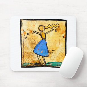 Dancer with blue skirt painting by Egon Schiele Mouse Pad