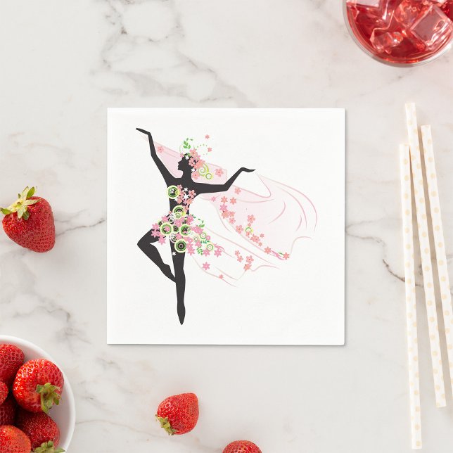 Dancer With Flowers Paper Napkins (Creator Uploaded)
