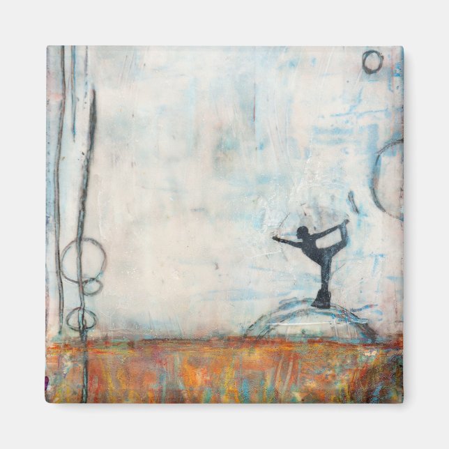 Dancer Yoga Girl Square Magnet (Front)