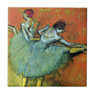 Dancers at the Bar by Edgar Degas, Vintage Ballet Tile