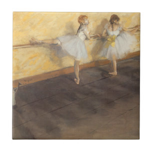 Dancers at the Bar by Edgar Degas, Vintage Ballet Tile