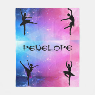Dancers Blue & Pink Abstract Ballerina Blanket