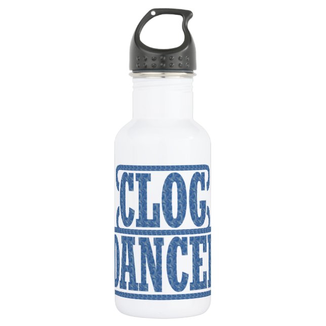Dancers Clogging Blue Dancer Swirls Clog Kids 532 Ml Water Bottle (Front)