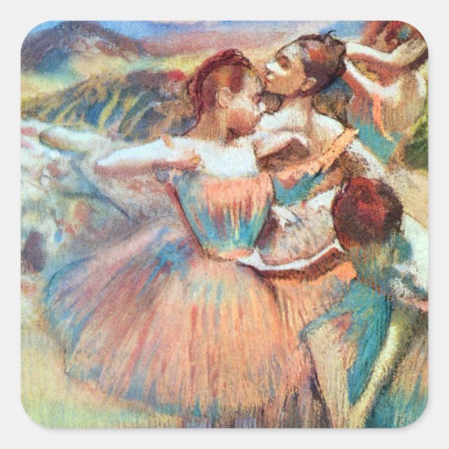 Dancers in a Landscape by Edgar Degas Square Sticker (Front)