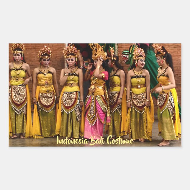 Dancers in Folk Costume from Bali Indonesia Sticker (Front)