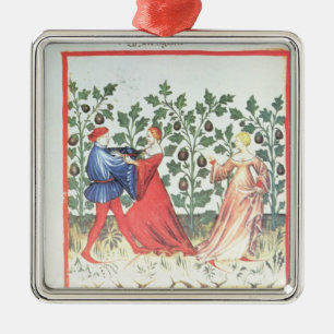 Dancers in front of Broom Plants, 13th century Metal Ornament
