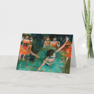 Dancers in Green by Edgar Degas Card