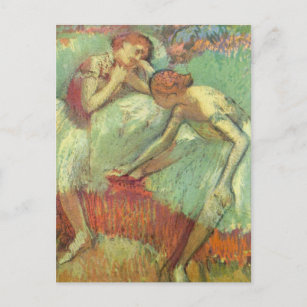 Dancers in Green by Edgar Degas, Vintage Ballet Postcard