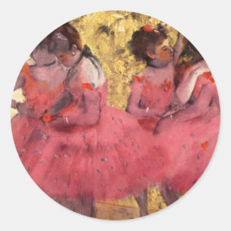 Dancers in Pink Classic Round Sticker