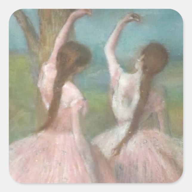 Dancers in Pink Edgar Degas Square Sticker (Front)