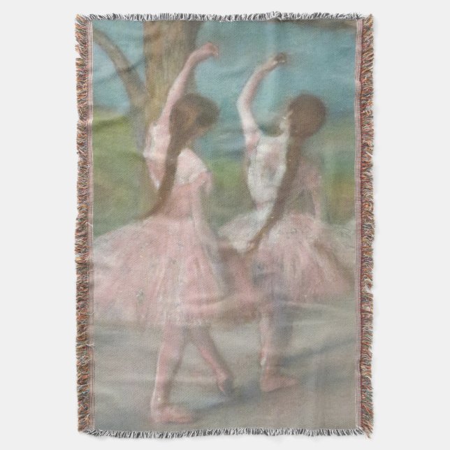 Dancers in Pink Edgar Degas Throw Blanket (Front Vertical)