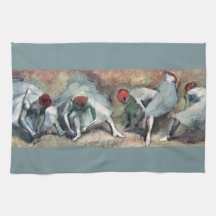 Dancers Lacing Their Shoes by Edgar Degas Kitchen Towel