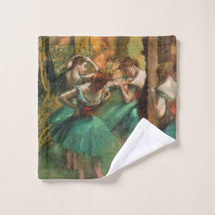Dancers, Pink and Green by Degas, Art Wash Cloth