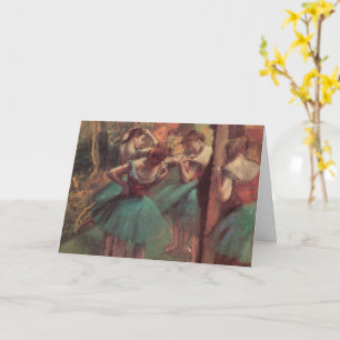 Dancers, Pink and Green by Edgar Degas Card