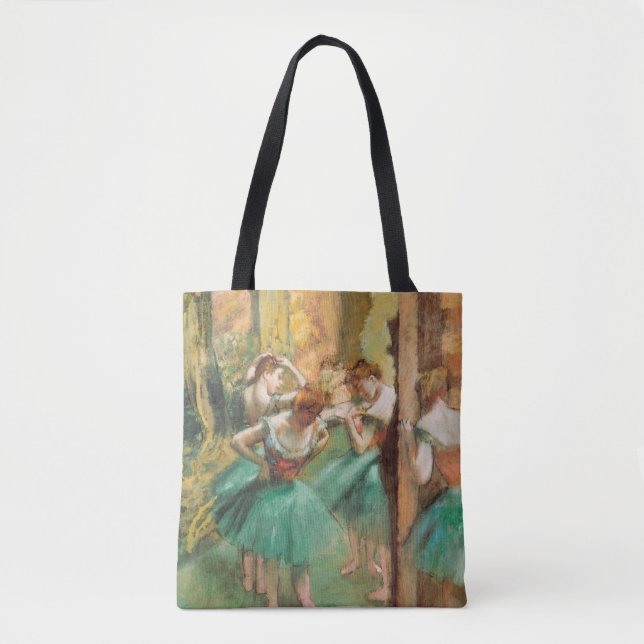 Dancers, Pink and Green by Edgar Degas Tote Bag (Front)