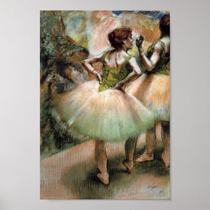 DANCERS, PINK AND GREEN EDGAR DEGAS art Poster | Zazzle