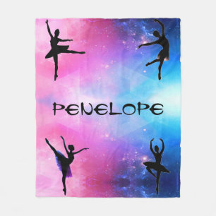 Dancers Pink & Blue Abstract Ballerina Blanket
