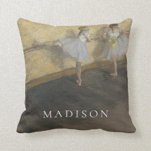 Dancers Practising at the Barre Throw Pillow