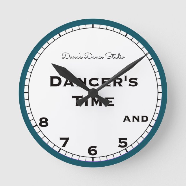 Dancer's Time 5, 6, 7 and 8 Novelty Round Clock (Front)