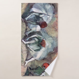 Dancers Tying Their Shoes, Edgar Degas Bath Towel