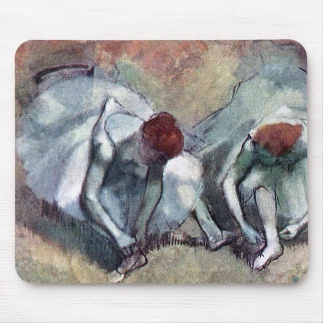 Dancers Tying Their Shoes, Edgar Degas Mouse Pad (Front)