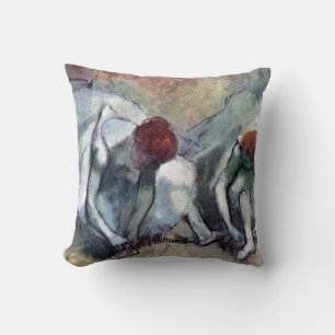 Dancers Tying Their Shoes, Edgar Degas Throw Pillow