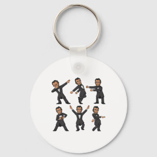 Dancing Abraham Lincoln 4th Of July Boys Girls Kid Keychain