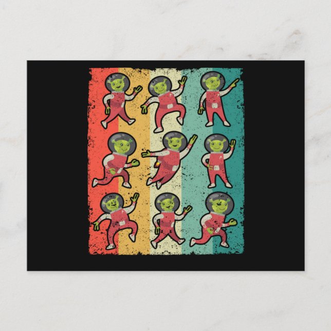 Dancing aliens dance challenge funny postcard (Front)