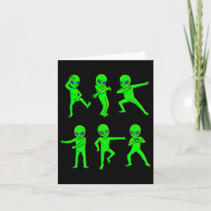 Dancing Aliens Halloween Green Alien Dance Kids Bo Card