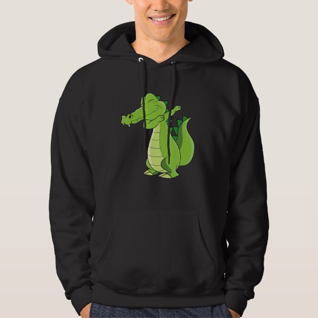 Dancing Alligator Funny Dabbing Alligator Hoodie (Front)