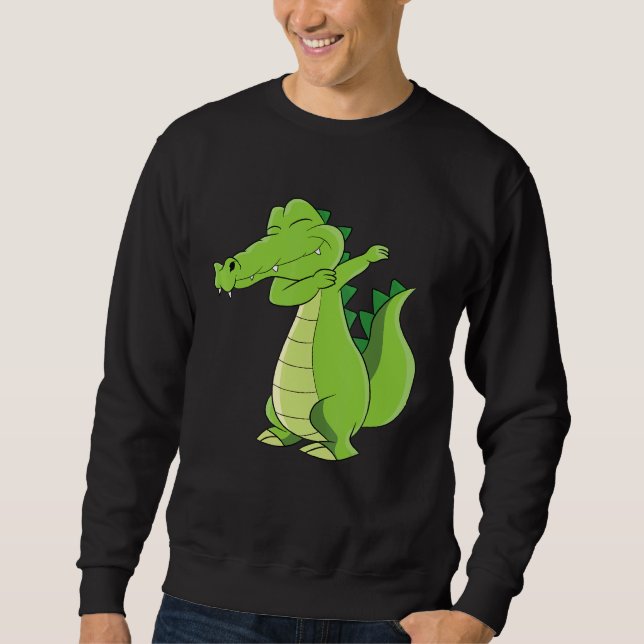 Dancing Alligator Funny Dabbing Alligator Sweatshirt (Front)