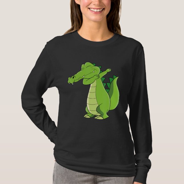 Dancing Alligator Funny Dabbing Alligator T-Shirt (Front)