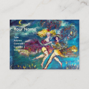 DANCING AND MUSIC IN THE NIGHT MONOGRAM BUSINESS CARD