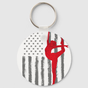 Dancing and Wine  - Vintage USA American Flag for  Keychain