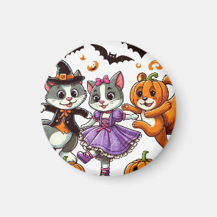 Dancing Animals in Halloween Costumes Magnet